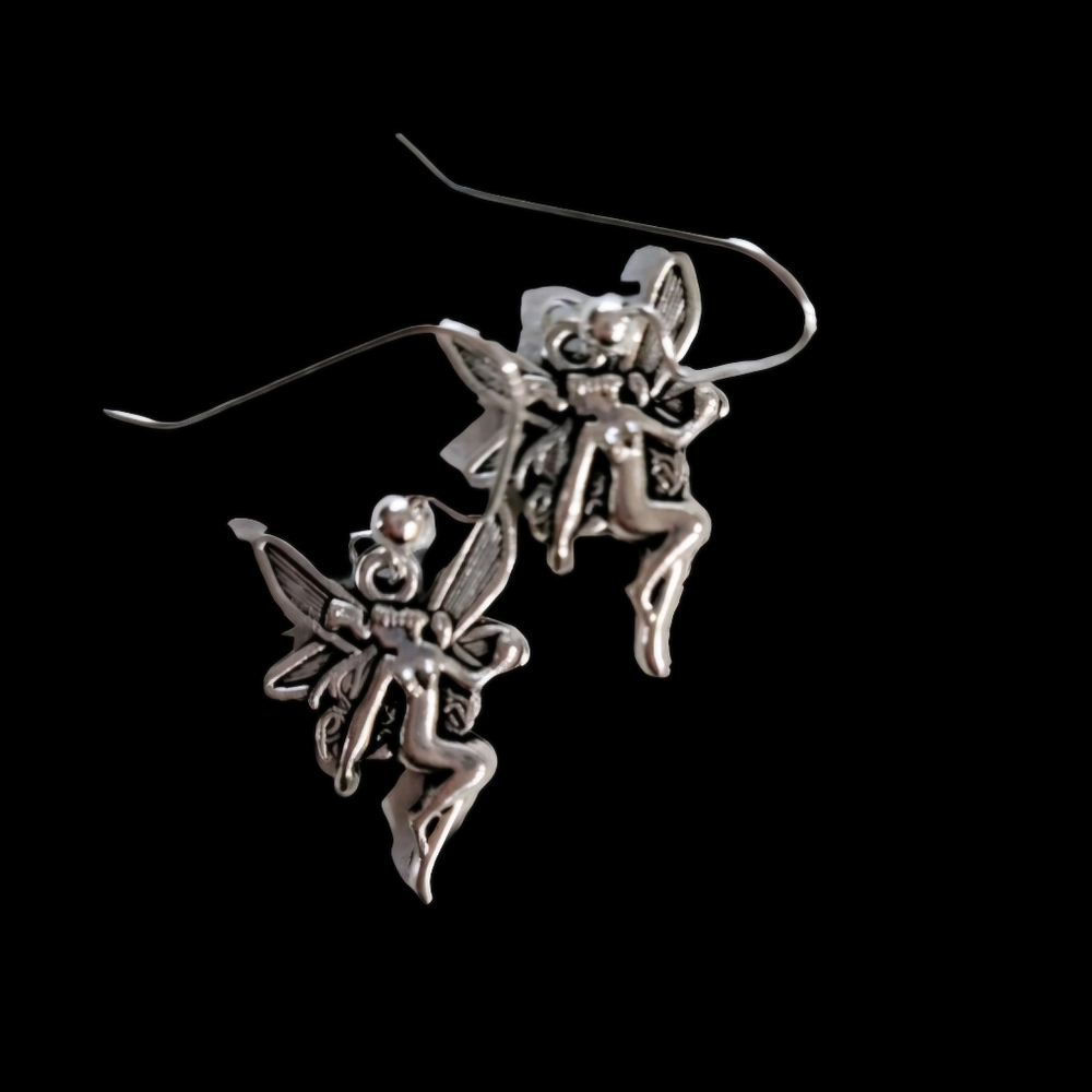 STAINLESS STEEL HYPERALLERGENIC DESIGNER ORIGINAL  CREATED FAIRY EARRINGS